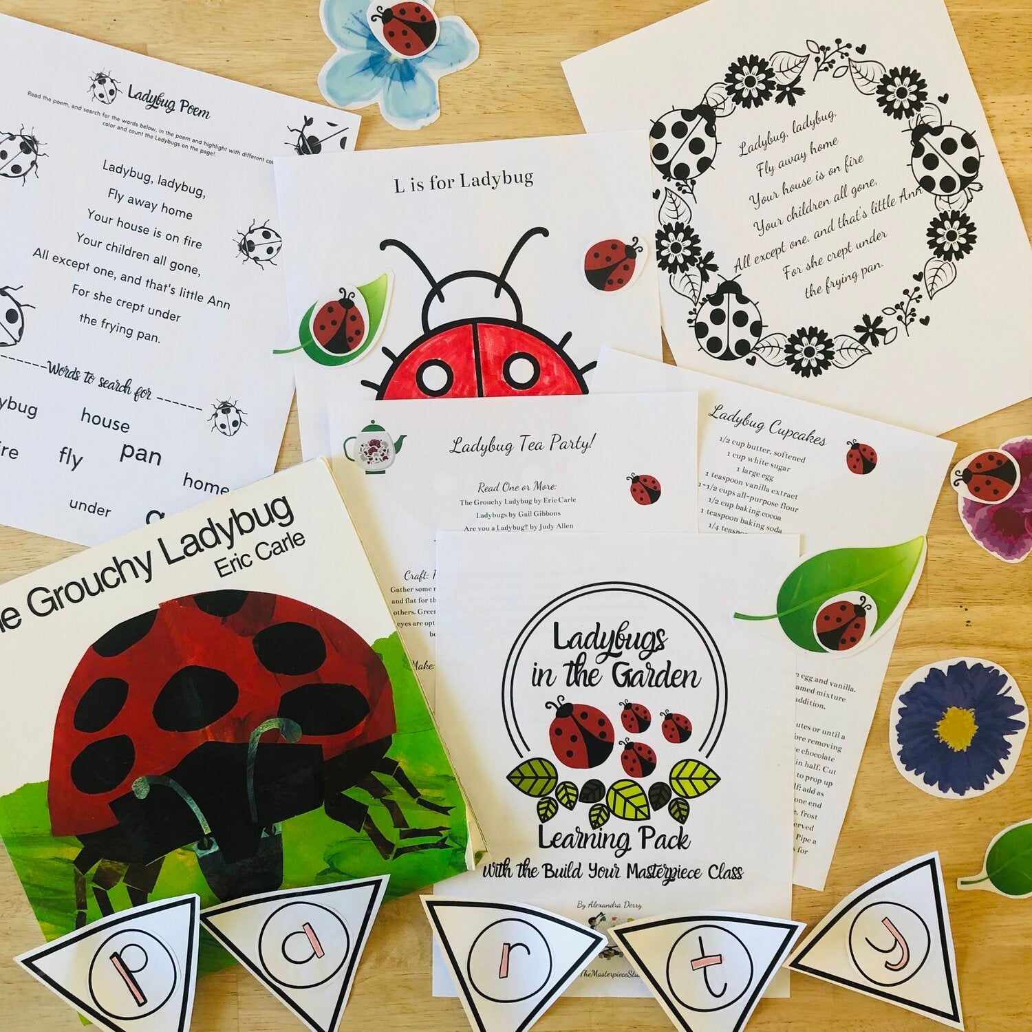 Ladybugs in the Garden Learning Pack