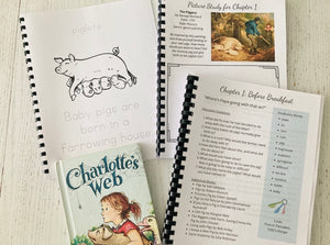 Charlotte's Web Art & Baking Unit Study + BONUS Life Cycles of a Pig & Spider!