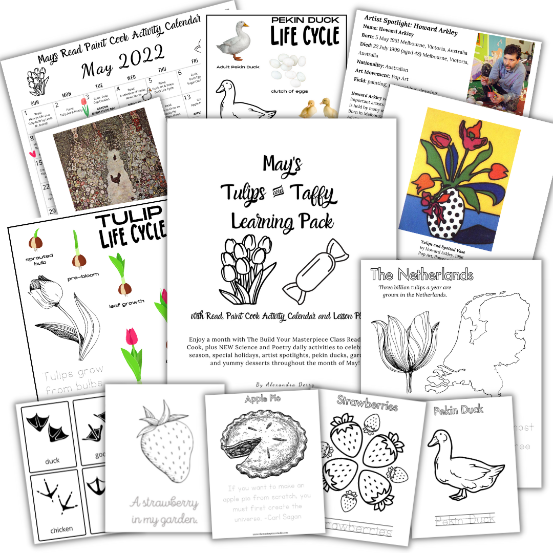 May's Tulips & Taffy Learning Pack with Read, Paint, Cook Activity Calendar