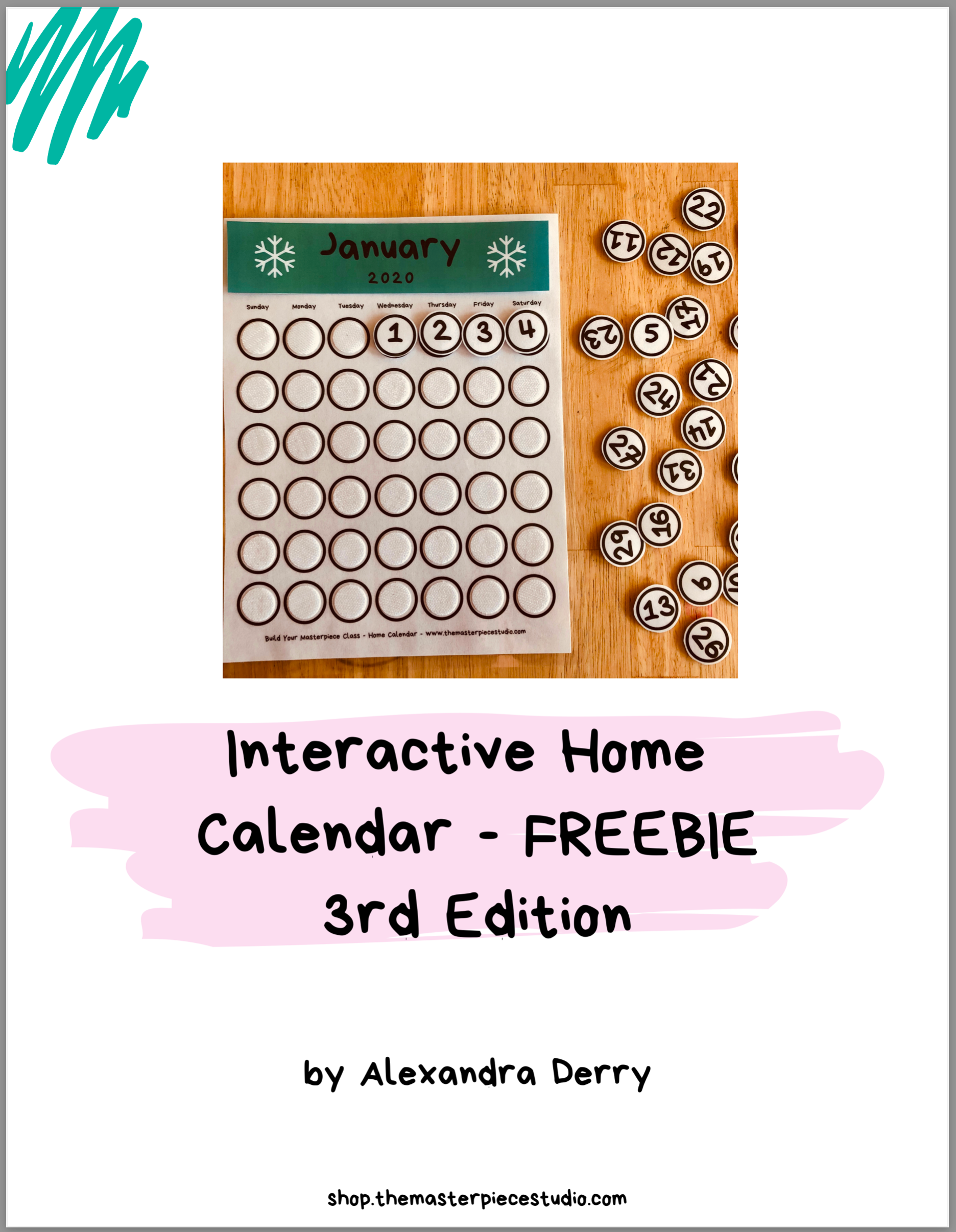 Interactive Callendar Interactive Home Calendar - FREEBIE -3rd Edition – The Masterpiece Studio